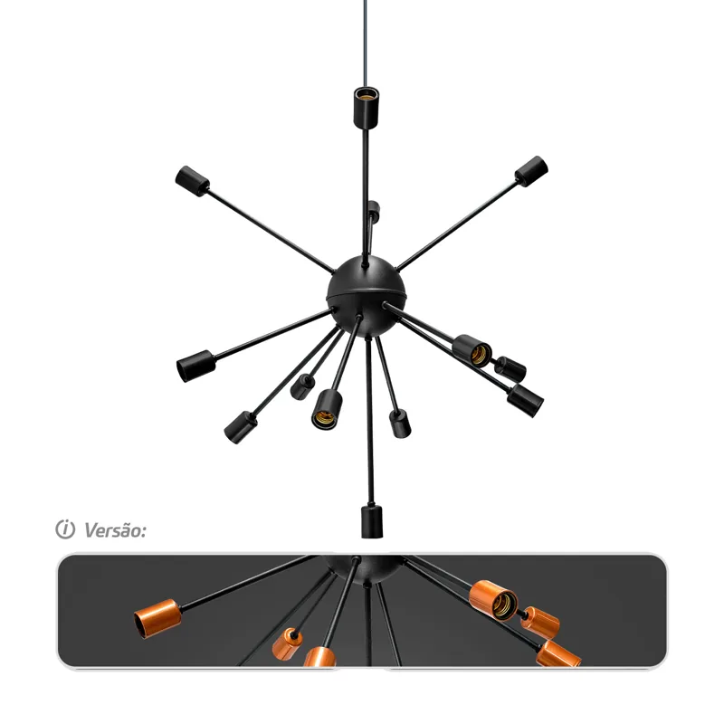 Lustre Pendente Átomo para 13 Lâmpadas