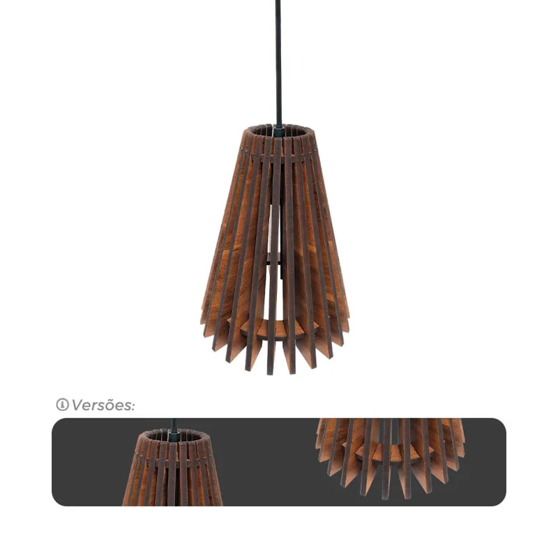 Pendente Madeira Cone | AUTOVOLT