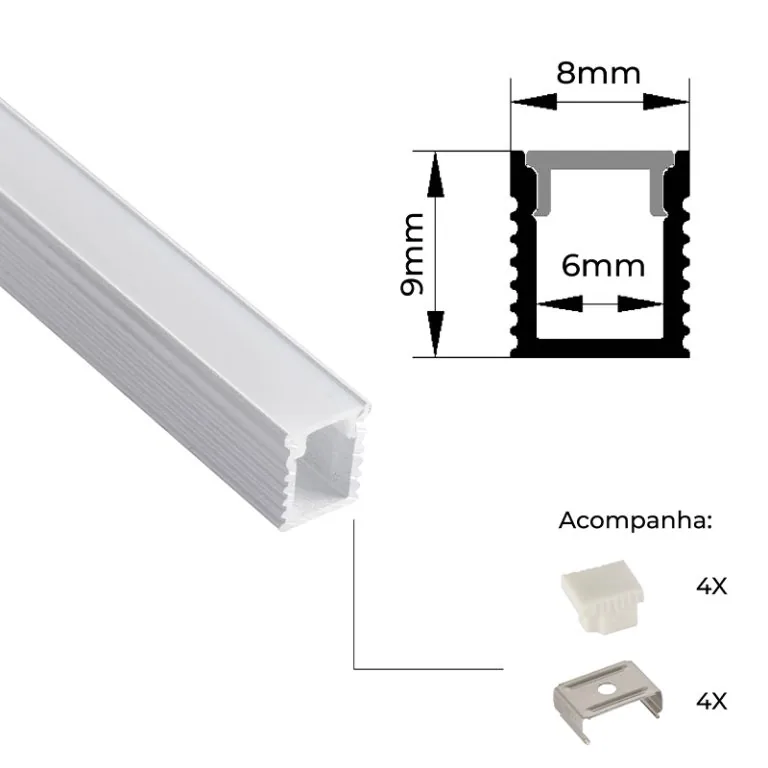 Perfil de Sobrepor LITE 8X9MM