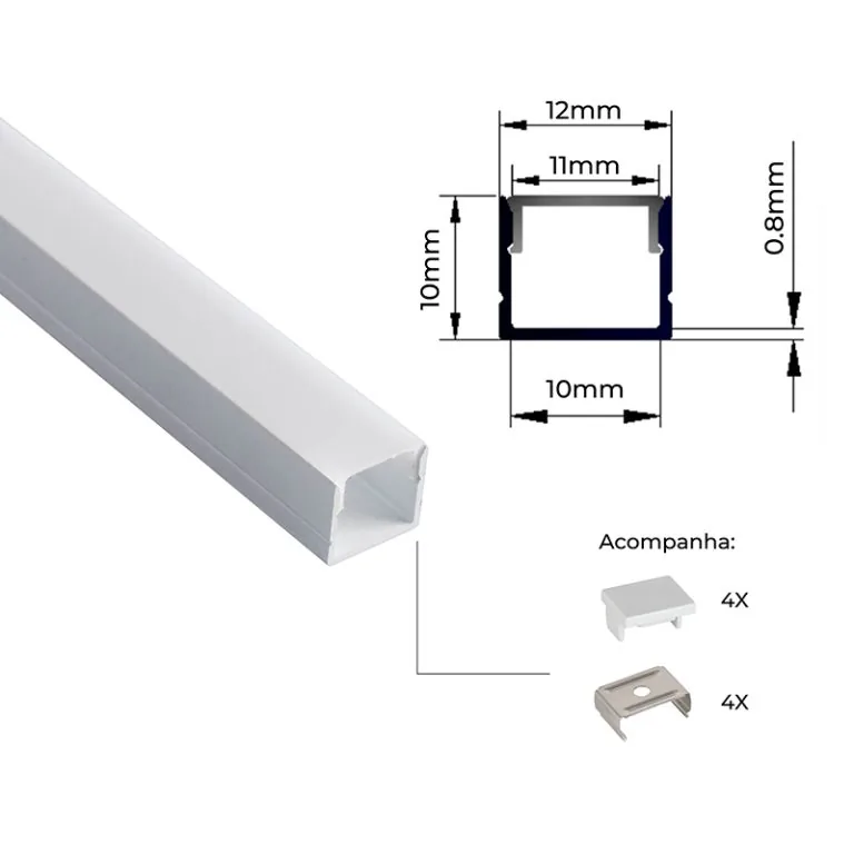 Perfil de Sobrepor AXIS 12X10MM